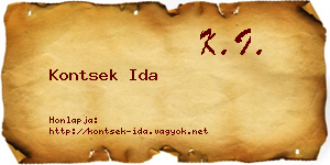 Kontsek Ida névjegykártya